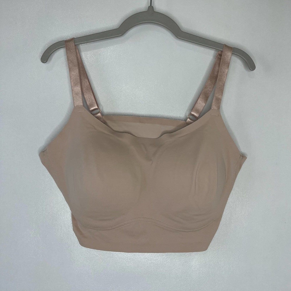 TRUE & CO Women's True Body Lift Scoop Adjustable Strap Bra Beige Size M - Picture 2 of 5